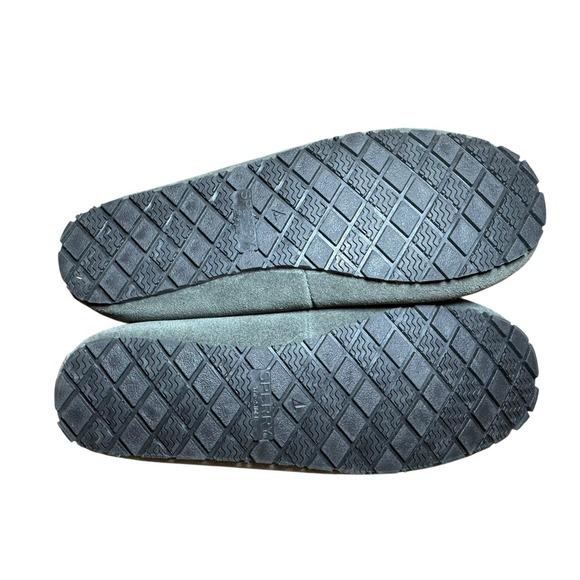 Sperry Women's Sz 9 Suede Moccasin Slippers Gray Faux Fur Lined - Picture 9 of 10